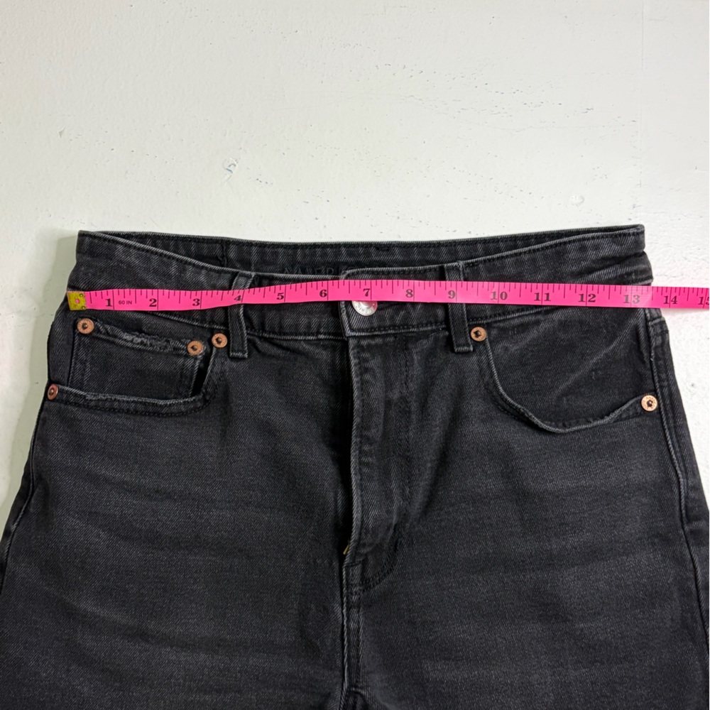 American Eagle Black Frayed Hem Jean Shorts size 2 - Picture 4 of 5